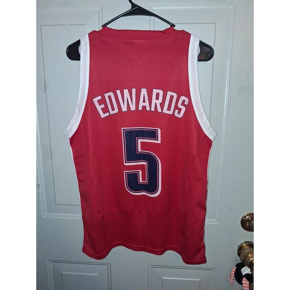 USA Basketball Anthony Edwards #5 Jersey Red Made in USA Adult Small S